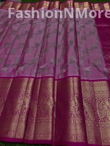 Special Kalanjali Venkatagiri Pure Handloom Pattu Saree with 12-Inch Border