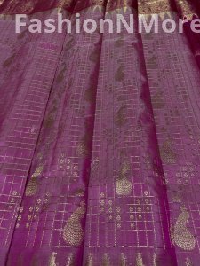 Venkatagiri Pure Handloom Pattu Saree | Hand Buta | 12-Inch Border