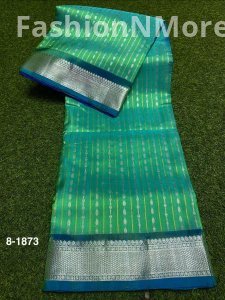 Venkatagiri Pure Handloom Pattu Saree | Hand Buta | 4-Inch Border