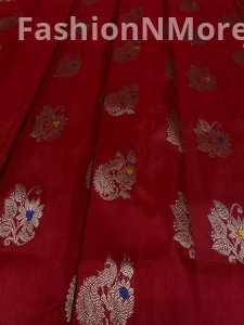 Venkatagiri Pure Handloom Pattu Saree | Hand Buta | 12-Inch Border