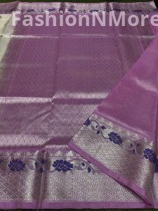 Venkatagiri Pure Handloom Pattu Saree | Hand Buta | 6-Inch Border