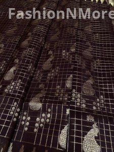 Venkatagiri Pure Handloom Pattu Saree | Hand Buta | 12-Inch Border
