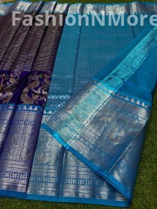 Venkatagiri Pure Handloom Pattu Saree | Hand Buta | 12-Inch Border