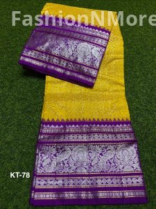 Special Kuttu Border Venkatagiri Pure Handloom Pattu Saree | Hand Buta | 12-Inch