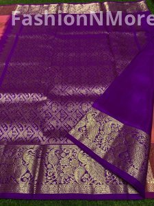 Venkatagiri Pure Handloom Pattu Saree | Hand Buta | 6-Inch Border