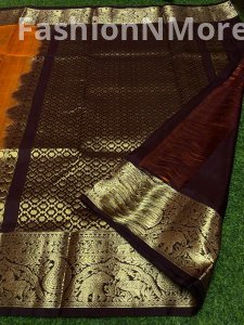 Venkatagiri Pure Handloom Pattu Saree | Hand Buta | 6-Inch Border