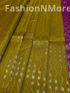 Venkatagiri Pure Handloom Pattu Saree | Hand Buta | 6-Inch Border
