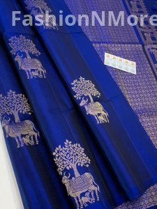 Bridal Pure Silk Soft Silk Saree | Double Warp | Borderless Design | Gold Zari Putta