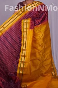 Handloom Gadwal Pure Silk Saree | Kuttu Border | Rich Zari Tissue Pallu