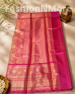 Soft Banarasi Tissue Saree | Allover Woven Design | Brocade Blouse